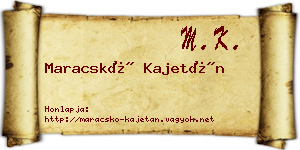 Maracskó Kajetán névjegykártya